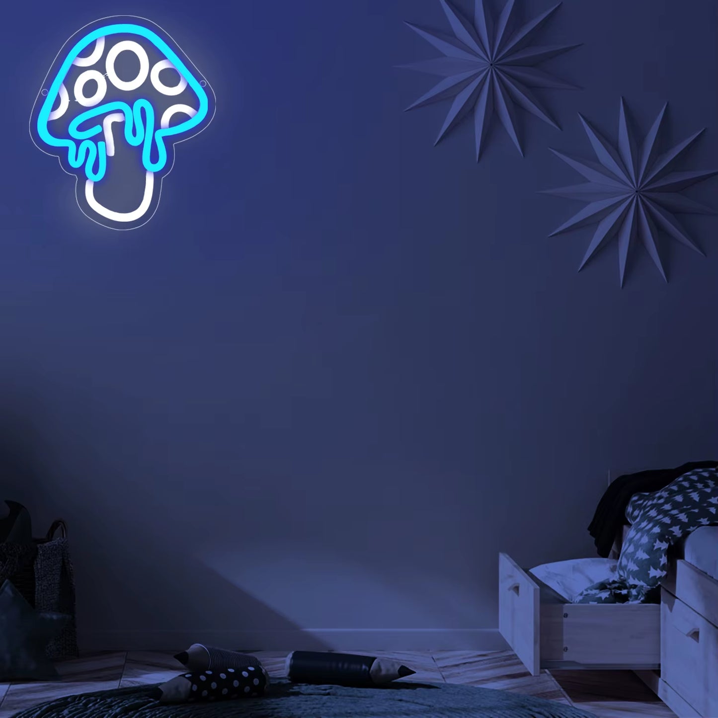 Mushroom Neon Sign Led Mushroom Neon Light 3D Wall Art Mushroom Night Neon Signs for Wall Decor Game Room Bedroom Decor