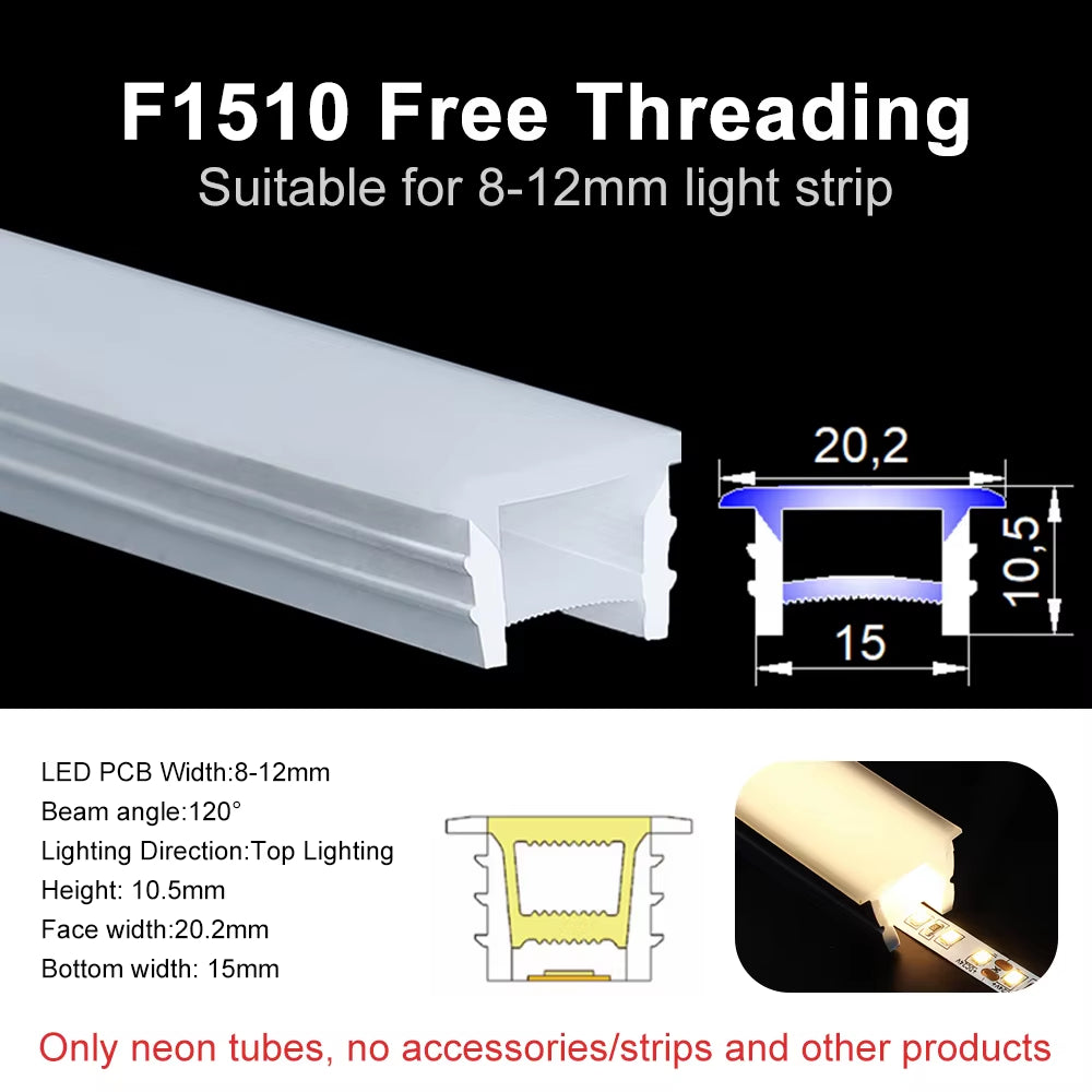 Recessed LED Neon Tube Silicone Gel Covering Flexible Embedded IP67 Waterproof for WS2812B WS2811 COB Strip Light Indoor Outdoor