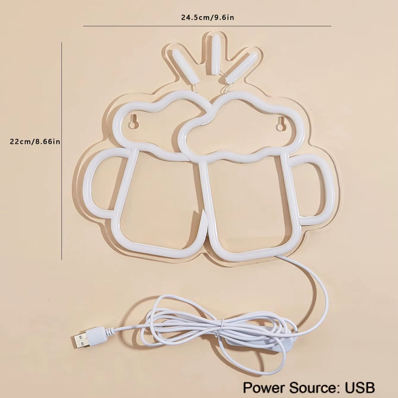 Chi-Buy LED Neon Cheers USB Powered Neon Signs Night Light 3D Wall Art Bar Decor Lamp Signs