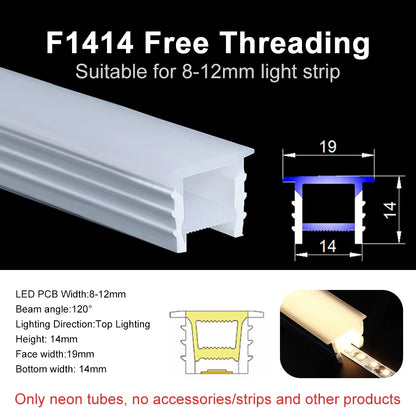 Recessed LED Neon Tube Silicone Gel Covering Flexible Embedded IP67 Waterproof for WS2812B WS2811 COB Strip Light Indoor Outdoor