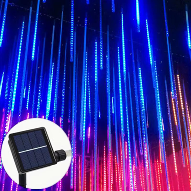 50Cm 8Tubes Solar LED Meteor Shower Light Holiday String Light Waterproof Garden Christmas Decoration Outdoor Meteor Rain Lights