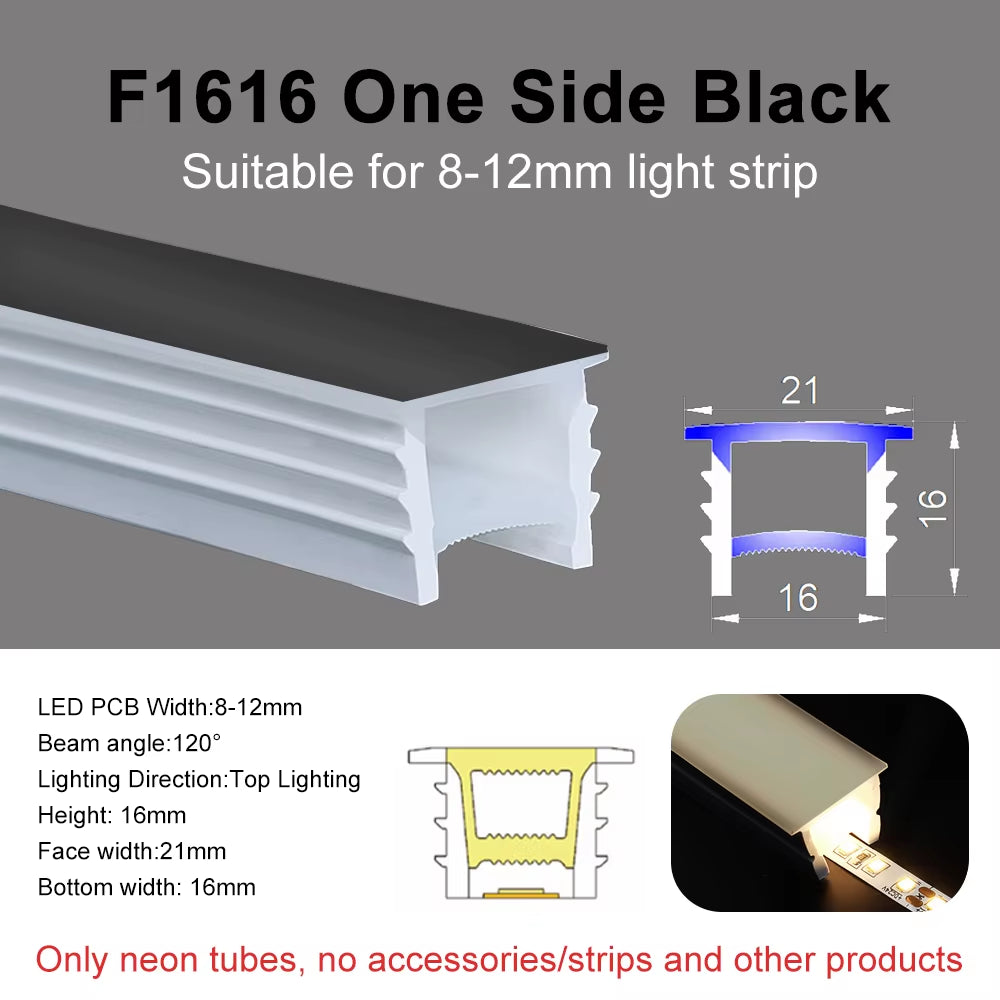 Recessed LED Neon Tube Silicone Gel Covering Flexible Embedded IP67 Waterproof for WS2812B WS2811 COB Strip Light Indoor Outdoor