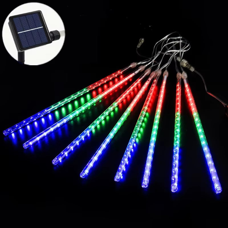 50Cm 8Tubes Solar LED Meteor Shower Light Holiday String Light Waterproof Garden Christmas Decoration Outdoor Meteor Rain Lights