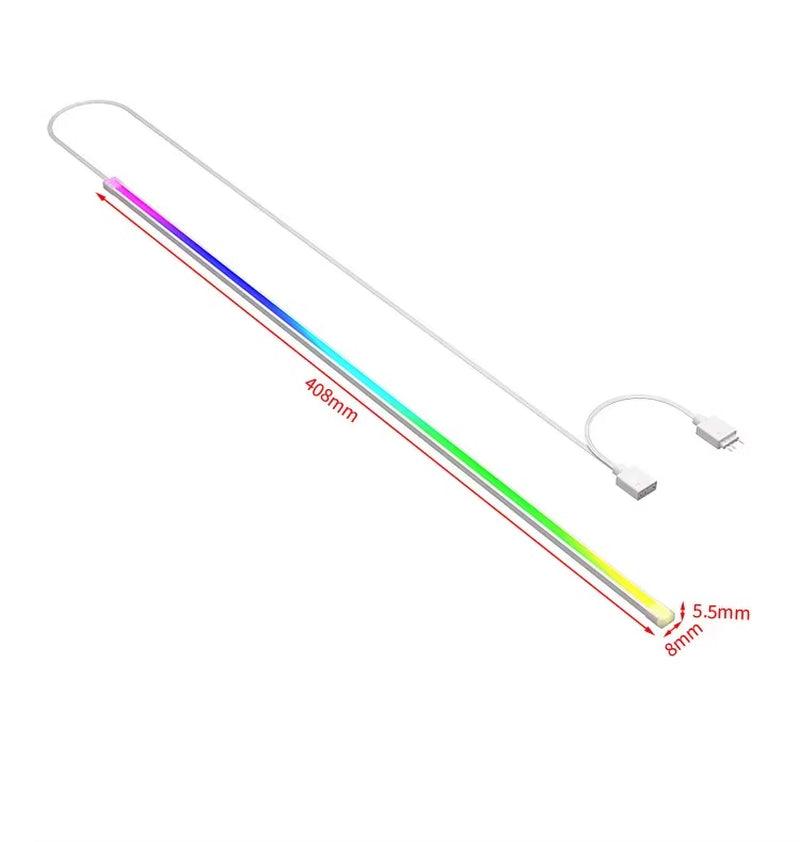 Soft Neon Addressable Rainbow PC Ws2812B LED Strip Light for 5V 3Pin ARGB Header PC Case Asus Aura Sync RGBIC Fusion MSI Mystic