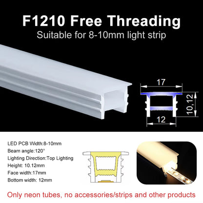 Recessed LED Neon Tube Silicone Gel Covering Flexible Embedded IP67 Waterproof for WS2812B WS2811 COB Strip Light Indoor Outdoor