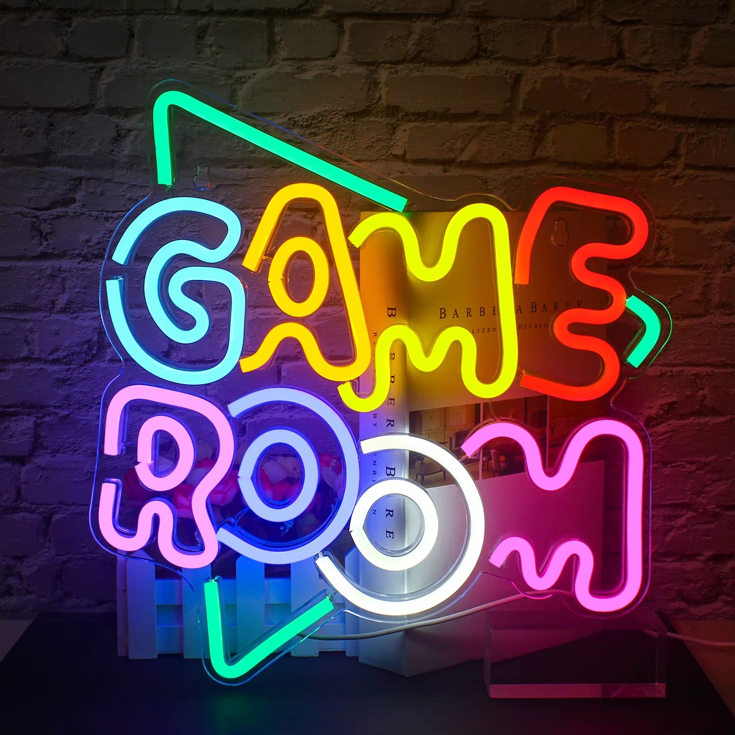 Game Room Neon Sign LED Wall Decor USB Powered Acrylic for Gaming Lighting Bedroom Bedside Wall Decor Gamer Party Birthday Gift
