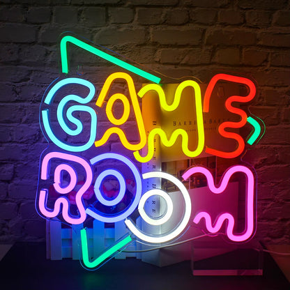 Game Room Neon Sign LED Wall Decor USB Powered Acrylic for Gaming Lighting Bedroom Bedside Wall Decor Gamer Party Birthday Gift
