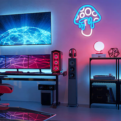Mushroom Neon Sign Led Mushroom Neon Light 3D Wall Art Mushroom Night Neon Signs for Wall Decor Game Room Bedroom Decor