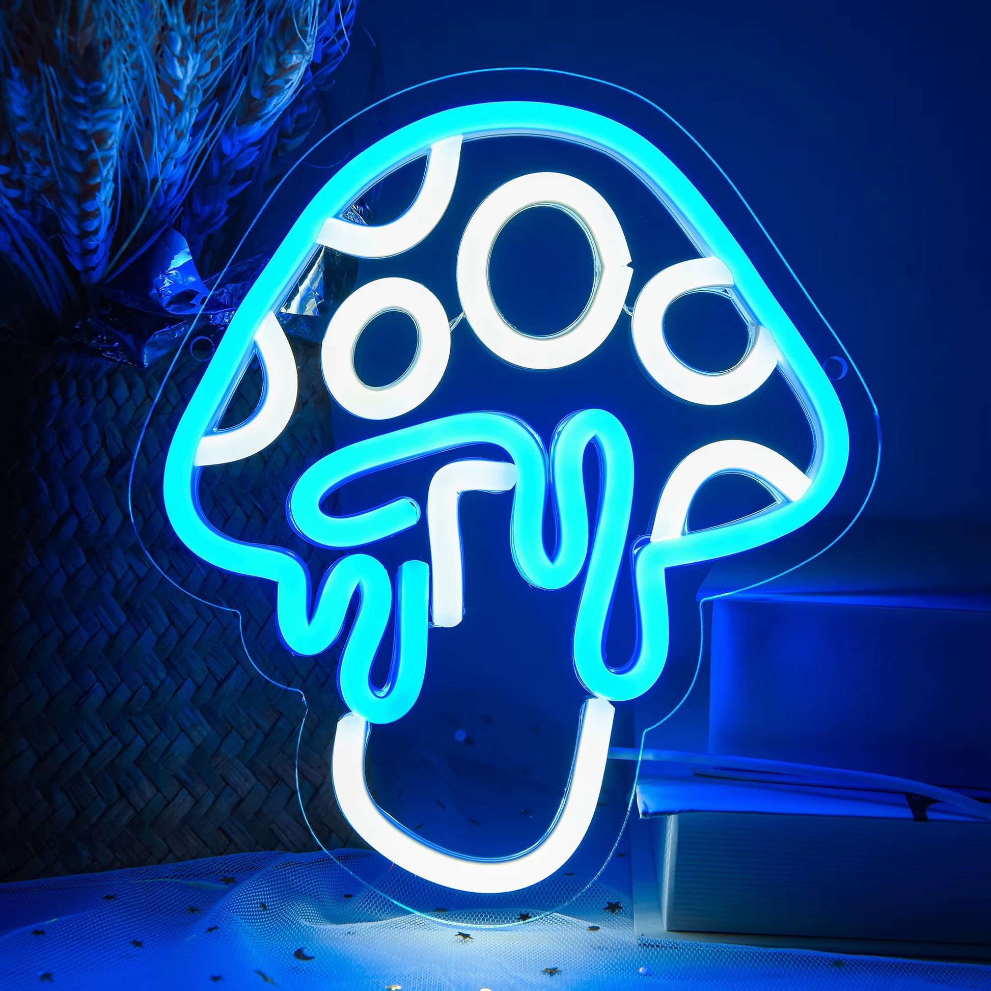 Mushroom Neon Sign Led Mushroom Neon Light 3D Wall Art Mushroom Night Neon Signs for Wall Decor Game Room Bedroom Decor
