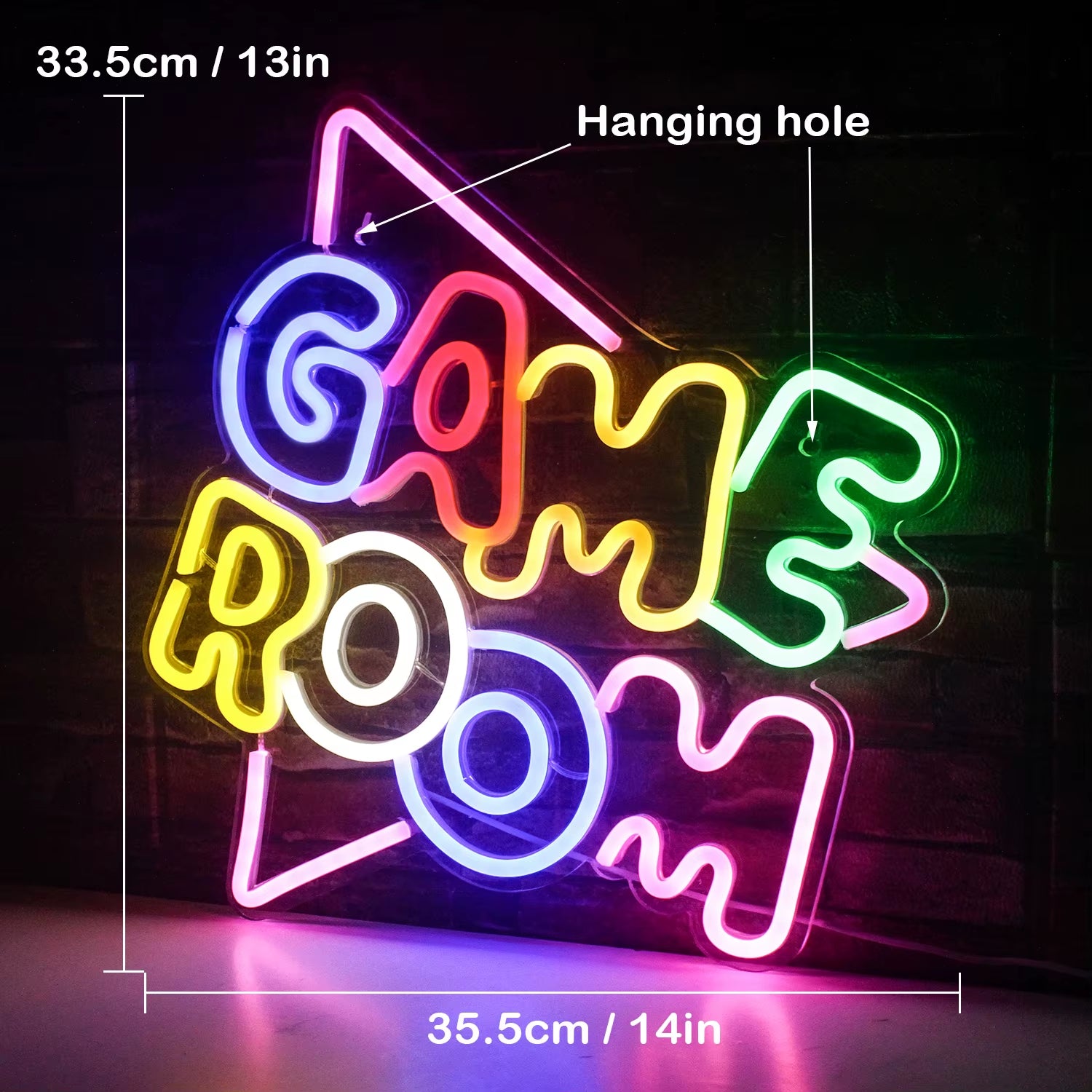 Game Room Neon Sign LED Wall Decor USB Powered Acrylic for Gaming Lighting Bedroom Bedside Wall Decor Gamer Party Birthday Gift