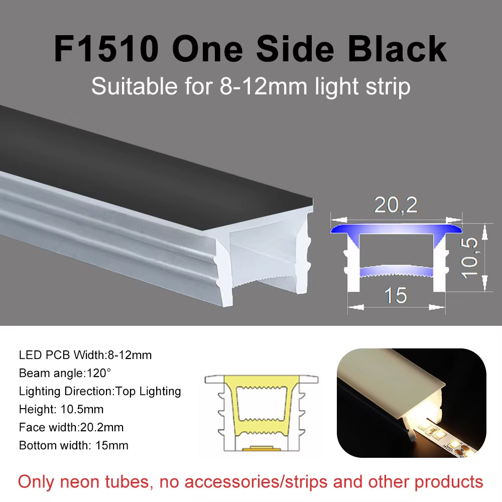 Recessed LED Neon Tube Silicone Gel Covering Flexible Embedded IP67 Waterproof for WS2812B WS2811 COB Strip Light Indoor Outdoor
