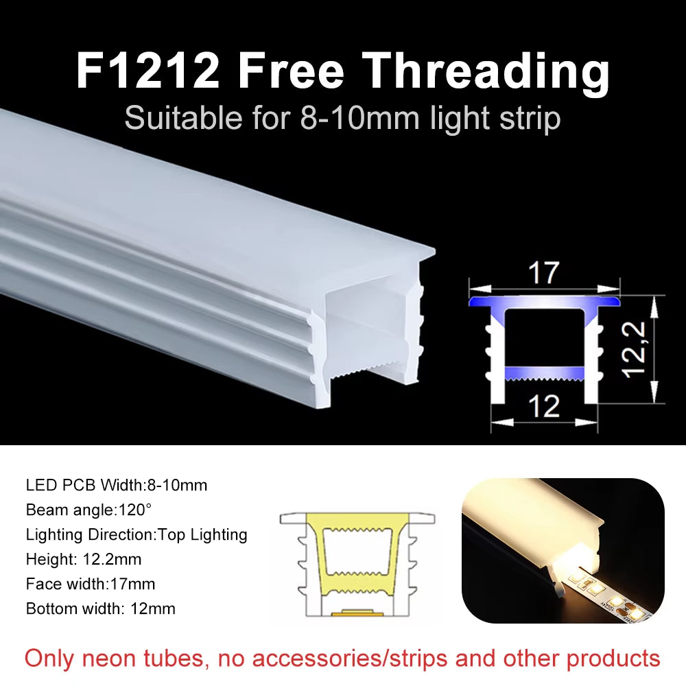 Recessed LED Neon Tube Silicone Gel Covering Flexible Embedded IP67 Waterproof for WS2812B WS2811 COB Strip Light Indoor Outdoor