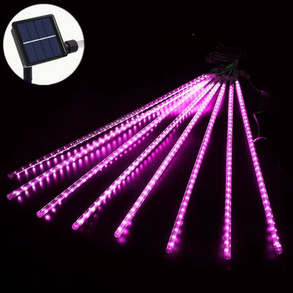 50Cm 8Tubes Solar LED Meteor Shower Light Holiday String Light Waterproof Garden Christmas Decoration Outdoor Meteor Rain Lights