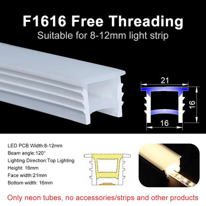 Recessed LED Neon Tube Silicone Gel Covering Flexible Embedded IP67 Waterproof for WS2812B WS2811 COB Strip Light Indoor Outdoor