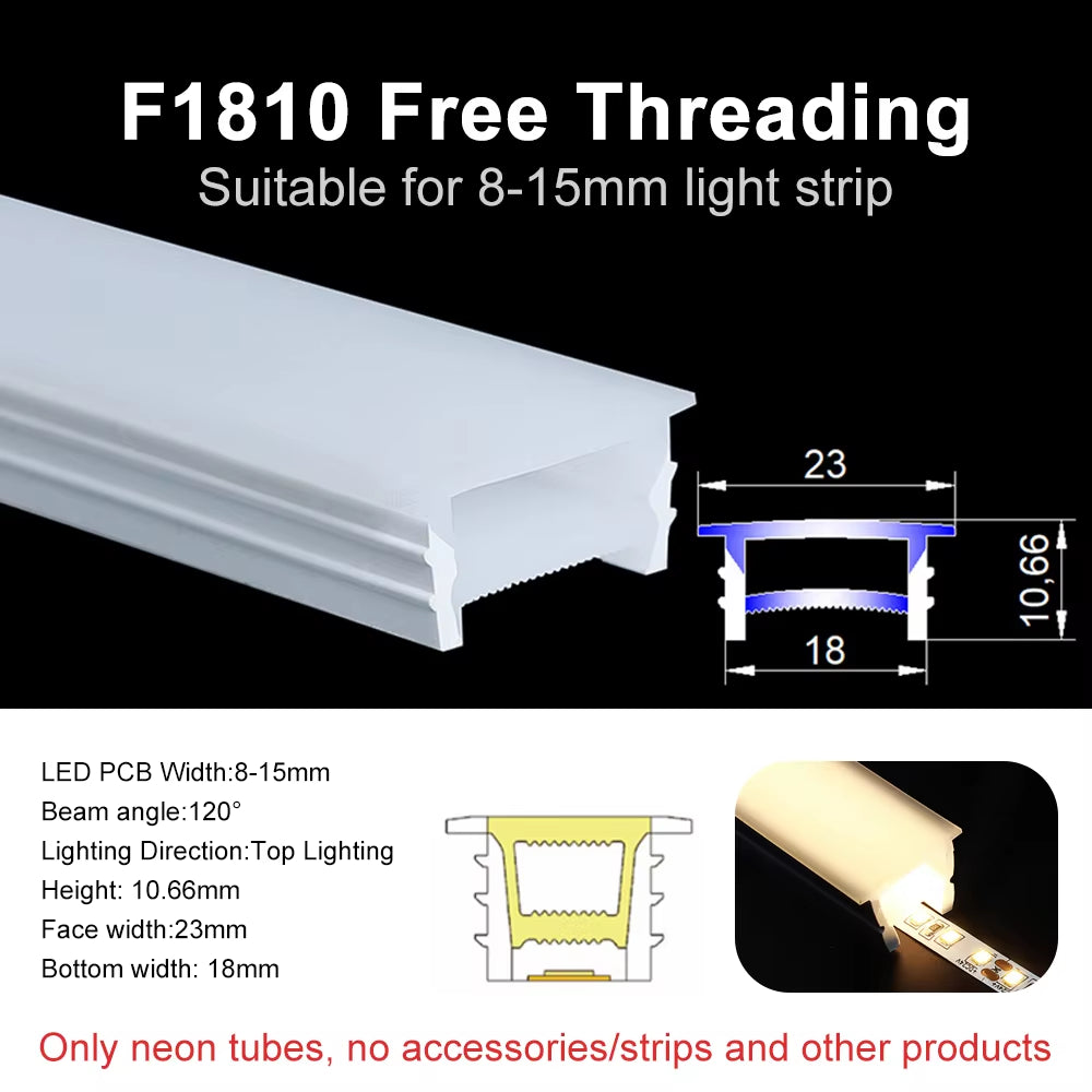 Recessed LED Neon Tube Silicone Gel Covering Flexible Embedded IP67 Waterproof for WS2812B WS2811 COB Strip Light Indoor Outdoor
