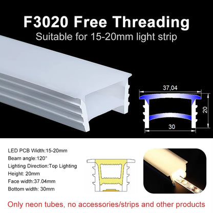 Recessed LED Neon Tube Silicone Gel Covering Flexible Embedded IP67 Waterproof for WS2812B WS2811 COB Strip Light Indoor Outdoor