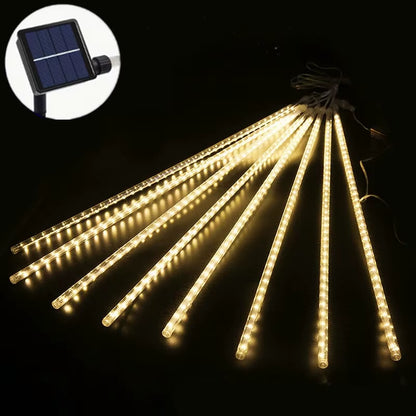 50Cm 8Tubes Solar LED Meteor Shower Light Holiday String Light Waterproof Garden Christmas Decoration Outdoor Meteor Rain Lights