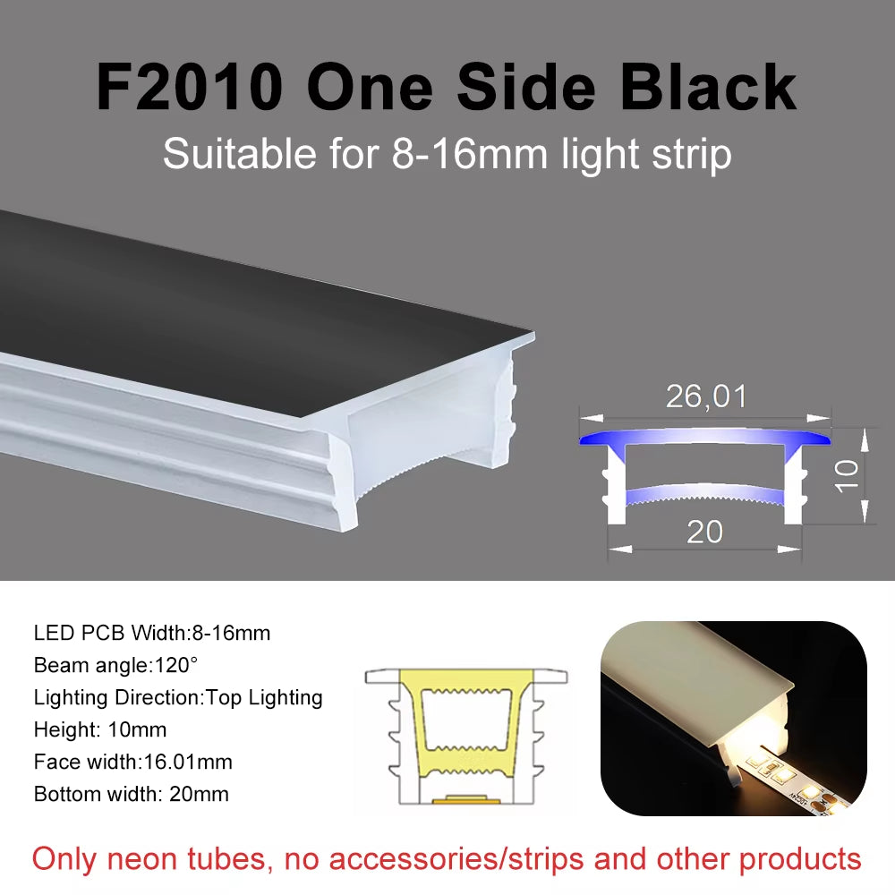 Recessed LED Neon Tube Silicone Gel Covering Flexible Embedded IP67 Waterproof for WS2812B WS2811 COB Strip Light Indoor Outdoor