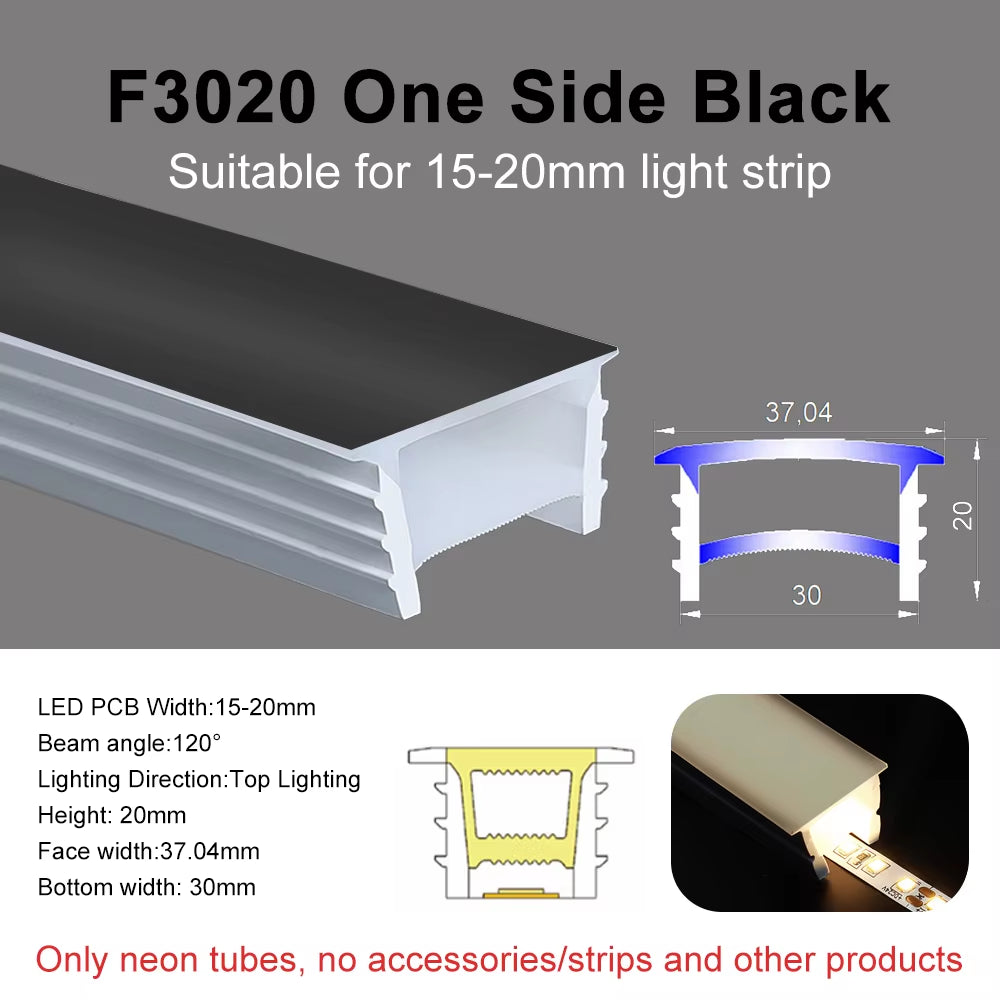 Recessed LED Neon Tube Silicone Gel Covering Flexible Embedded IP67 Waterproof for WS2812B WS2811 COB Strip Light Indoor Outdoor