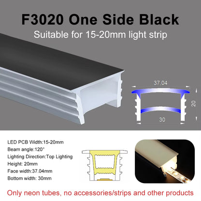 Recessed LED Neon Tube Silicone Gel Covering Flexible Embedded IP67 Waterproof for WS2812B WS2811 COB Strip Light Indoor Outdoor