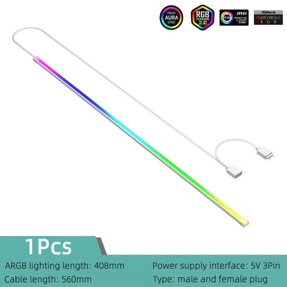 Soft Neon Addressable Rainbow PC Ws2812B LED Strip Light for 5V 3Pin ARGB Header PC Case Asus Aura Sync RGBIC Fusion MSI Mystic
