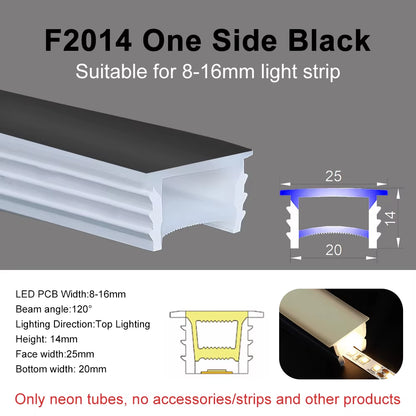 Recessed LED Neon Tube Silicone Gel Covering Flexible Embedded IP67 Waterproof for WS2812B WS2811 COB Strip Light Indoor Outdoor