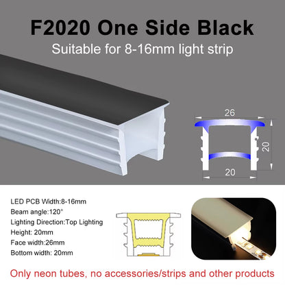 Recessed LED Neon Tube Silicone Gel Covering Flexible Embedded IP67 Waterproof for WS2812B WS2811 COB Strip Light Indoor Outdoor