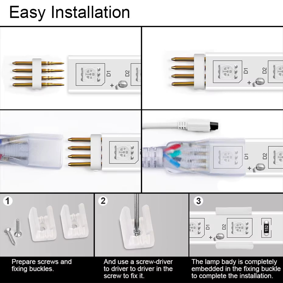 RGB 220V LED Strip Light Waterproof 15M 30M 50M Flexible Led Ribbon 5050 Led Tape Outdoor Led Strip 220 V IP68 1500W EU Plug