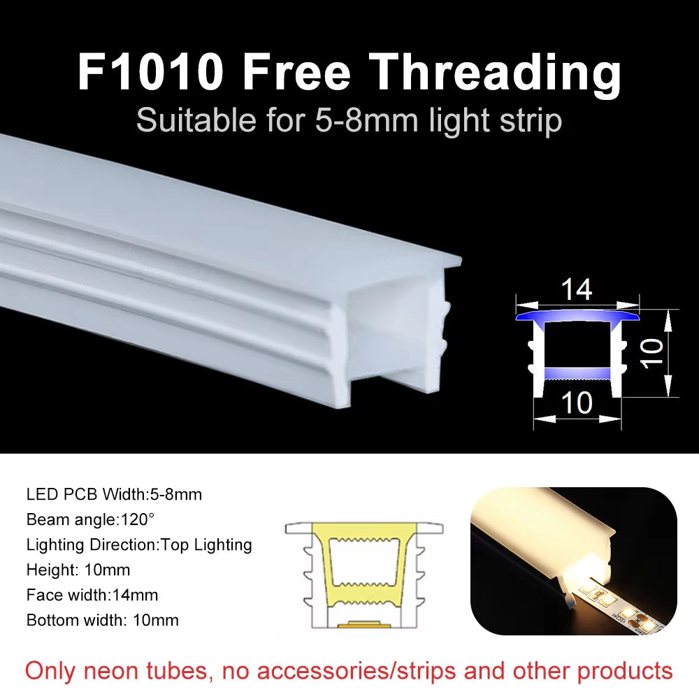 Recessed LED Neon Tube Silicone Gel Covering Flexible Embedded IP67 Waterproof for WS2812B WS2811 COB Strip Light Indoor Outdoor