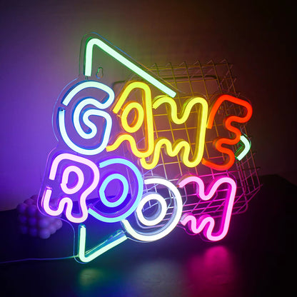Game Room Neon Sign LED Wall Decor USB Powered Acrylic for Gaming Lighting Bedroom Bedside Wall Decor Gamer Party Birthday Gift