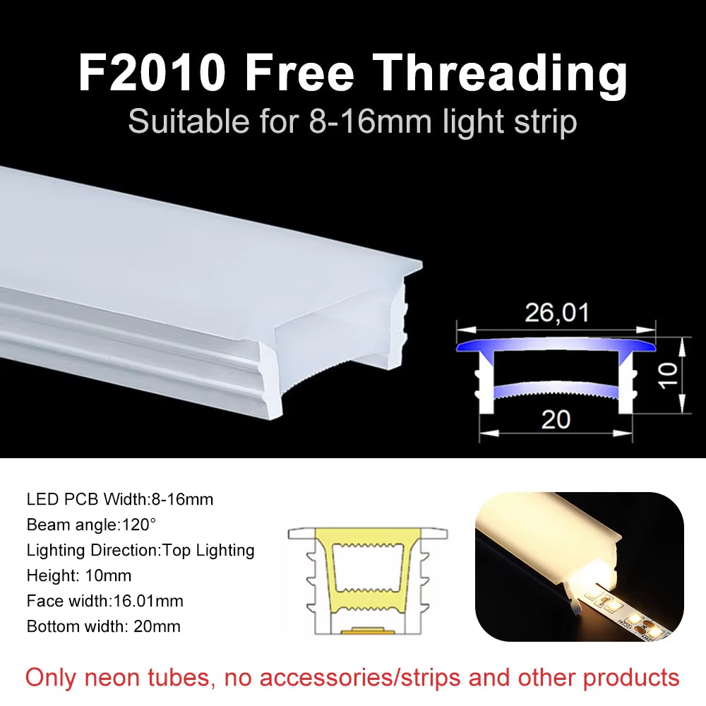 Recessed LED Neon Tube Silicone Gel Covering Flexible Embedded IP67 Waterproof for WS2812B WS2811 COB Strip Light Indoor Outdoor
