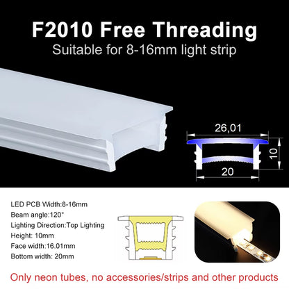 Recessed LED Neon Tube Silicone Gel Covering Flexible Embedded IP67 Waterproof for WS2812B WS2811 COB Strip Light Indoor Outdoor