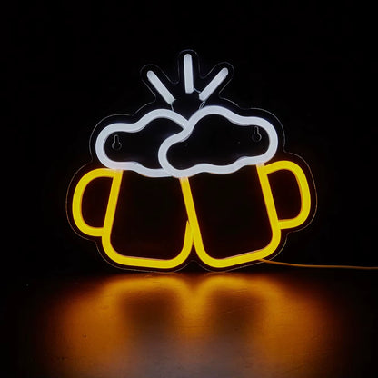 Chi-Buy LED Neon Cheers USB Powered Neon Signs Night Light 3D Wall Art Bar Decor Lamp Signs