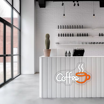 Coffee Neon Sign, Coffee Cup Led Sign Usb Power Supply Light, Suitable for Coffee Shop Business Decor, Coffee Lovers Gifts.
